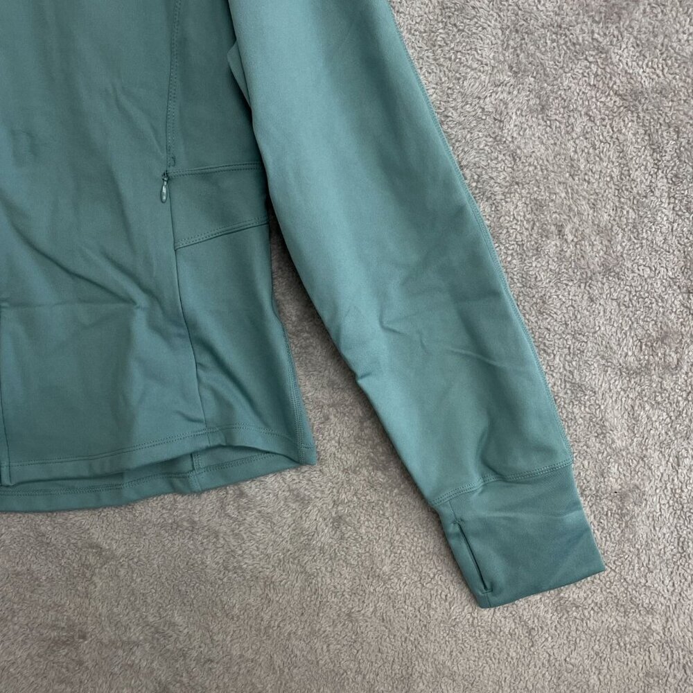 NEW Jockey Women's L Zip-Up Jacket Turquoise Polyester/Spandex Sweatshirt Mock - Picture 8 of 9